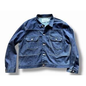 Calvin Klein Selvedge Denim Utility Trucker Jacket Men's Size XXL NWT